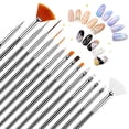 thumbnail image 2 of 20 herramientas de diseño de uñas, juego de 15 pinceles de pintura con 5 bolígrafos de puntos, para manicura perfecta y diseños detallados NEGRO, 2 of 5