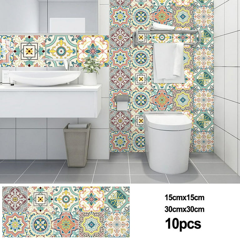 Durable Tile Sticker Indoor Decoration 10pcs 15x15 Cm/30x30cm No Residue