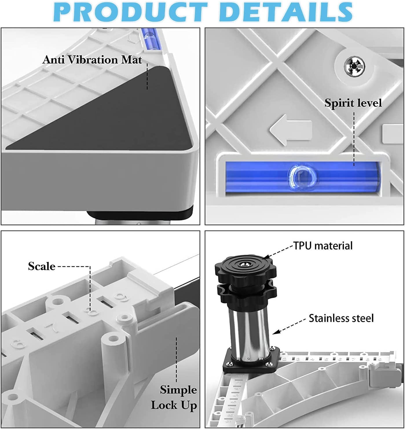 Washer and Dryer Stand, Refrigerator Washing Machine Laundry Pedestal, Upright Freezers Accessories