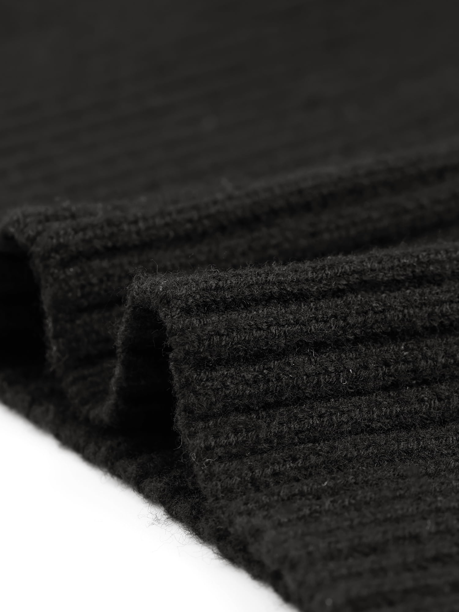 DARING DIVA Women's Plus Crew Neck Long Sleeve Slit Hem Pullover Sweater 5X Black