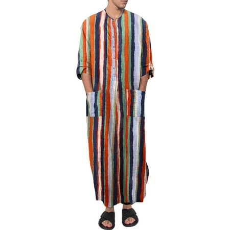 

YUUZONE Clothing Men Robe for w/ Pocket Long Sleeves Clothing for Four Sea