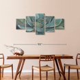 thumbnail image 3 of Elephant Stock Rustic Succulent Wall Art - Horizontal Multi Panel Canvas - Living Room Wall Decor - Floral And Botanical Multi Panel - Teal And Beige Decor By Norman Wyatt Jr. - 80" x 36", 3 of 8