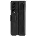 thumbnail image 7 of Dteck For Samsung Galaxy Z Fold4,Shockproof Artificial Leather Kickstand PC Frame with S Pen Holder Case Cover,Black, 7 of 7