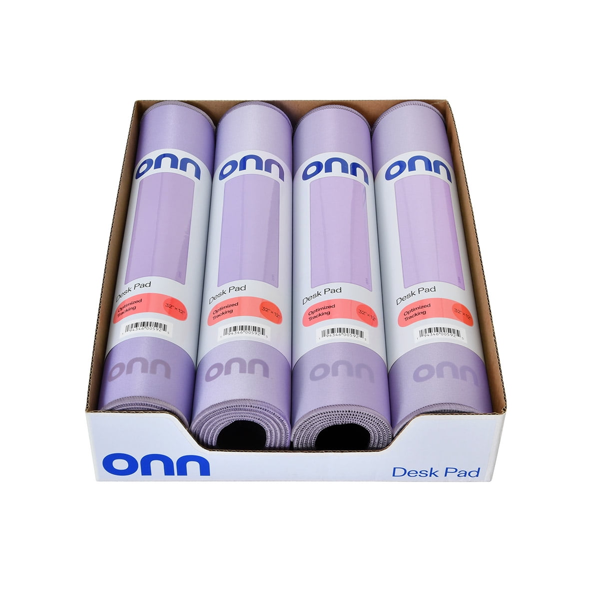 onn Desktop Mat, Rectangle, Polyester Surface with Nonslip Natural Rubber Backing, Lavender Sky, 32" x12"