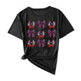 thumbnail image 1 of Camisas de Manga Corta para las Mujeres Moda Casual Impresión Cuello Redondo Suéter Tee Blusas, 1 of 6