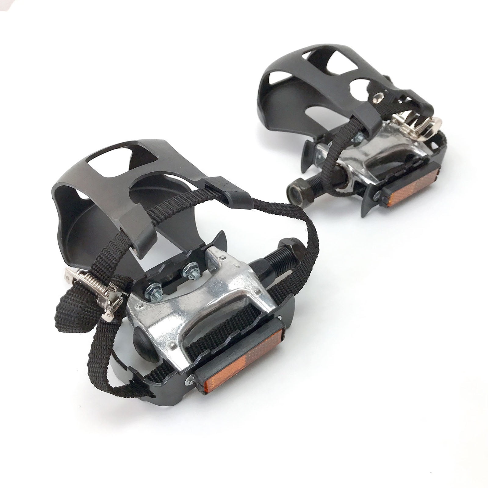 Quick Install Exercise Bike Pedals 9/16inch Thread Plastic Aluminum Alloy Antislip Surfaces for Indoor Cycling Workouts
