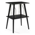 thumbnail image 1 of Pemberly Row Mid-Century Wood & Metal Turntable Stand in Black & Chrome, 1 of 9