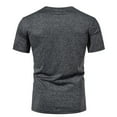 thumbnail image 4 of Mens T-Shirts Short Sleeve Cotton V Neck Athletic Shirt Men Fashion Summer Casual Loose Solid Color Tops (Dark Gray S), 4 of 6