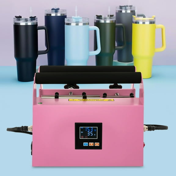 Shzicmy 500W Car Cup Mug Press Heat Machine Tumbler Heat Press Machine Pink NEW