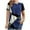 Blue, variant on JIUKE T-Shirts for Women Short Sleeve Tunic Tops with Pocket Summer Casual Color Block Cute Comfy Tees