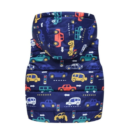 

QIPOPIQ Girls Clothes Clearance Toddler Baby Girls Cartoon Pattern Cute Zipper Windproof Sleeveless Vest Coat