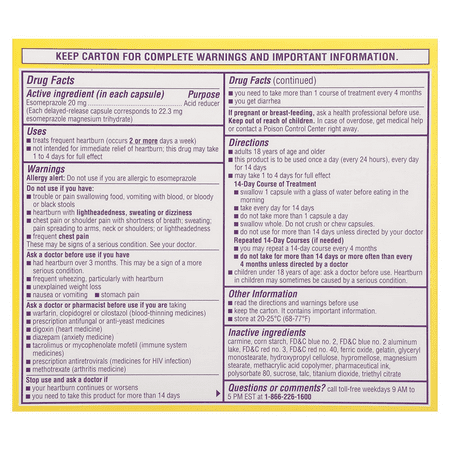 Nexium ClearMinis Delayed Release Heartburn & Antacid Relief Capsules 42 Ea (Pack of 2)