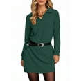 thumbnail image 4 of UVN Dresses for Women Long Sleeve Lapel Neck Dress Fall Casual Sweatshirt Dresses, 4 of 9
