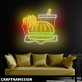 thumbnail image 3 of Craftnamesign Fast Food Neon Sign, Restaurant Wall Sign, Hamburger Wall Decor, 3 of 5