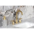 thumbnail image 4 of Kingston Brass FSC8923KNL Convergent Two-Handle 3-Hole Deck Mount Widespread Bathroom Faucet with Knurled Handle and Brass Pop-Up in Brushed Brass, 4 of 8