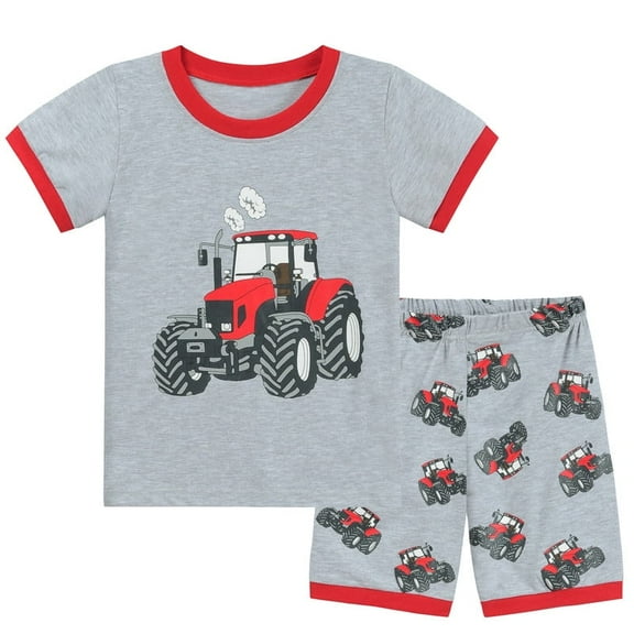 Little Hand Little Boys Car Short Pajamas 2 Piece Summer Clothes Children Toddler Pjs Size 5T