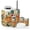 Color 4, variant on Bathroom Accessory Set 6 Piece Whimsical Monkey Floral Earth Tones Trash can, Toothbrush Holder, Toothbrush Cup, Soap Dispenser, Soap Dish, Toilet Brush Holder