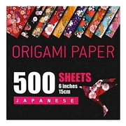 Japanese Washi Origami Paper 500 Sheets, 10 Vivid Colors and Easy Folding,6 Inch Square Sheet, for Kids Adults, Papers, Arts and Crafts Projects (E-Book Included)
