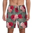 thumbnail image 3 of Uemuo Rose Flowers Pattern Mens Swim Trunks Quick Dry Board Shorts with Mesh Lining, Stretch Beach Shorts Quick Dry No-Chafing Board Shorts-Medium, 3 of 9