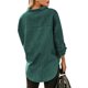 thumbnail image 3 of Blusa de mujer con cuello vuelto y bolsillos con un solo pecho, manga larga, abrigo para mujer, camisa para citas, verde oscuro L, 3 of 5