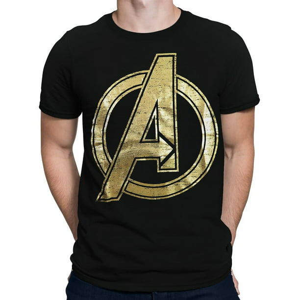 The Avengers - Avengers Gold Logo Men's T-Shirt-Medium - Walmart.com ...