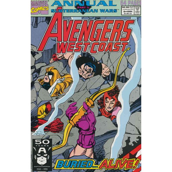 Avengers West Coast Annual #6 VF ; Marvel Comic Book