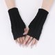 thumbnail image 1 of Zhuge Juego de 2 pares de guantes de punto cálidos sin pulgares para invierno (negro), 1 of 4