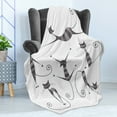 thumbnail image 4 of Cat Soft Flannel Fleece Throw Blanket, Furry Skinny Striped Cats in Several Funny Body Postures Whiskers Feline Paws Art Image, Cozy Plush for Indoor and Outdoor Use, 50" x 70", Dimgray, by Ambesonne, 4 of 5