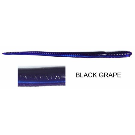 Roboworm Straight Tail Worm Bait Black Grape 7-Inch