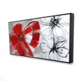 thumbnail image 1 of Begin RED & GRAY FLOWERS - Framed Print on canvas by Begin Edition, 1 of 4