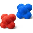 thumbnail image 1 of 2 Pack Boule de Réaction Hexagonale Haute Densité Rebond en Mousse de Caoutchouc pour l'Entraînement Réflexe d'Agilité et de Coordination (Bleu et Rouge), 1 of 7