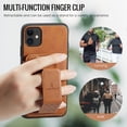 thumbnail image 4 of for iPhone 11 Wallet Case with Card Holder RFID Blocking Magnetic Car Mount Back Flip Kickstand Cover Credit Card Slots Premium PU Leather Men Women Phone Case For iPhone 11,Brown, 4 of 9