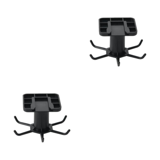 kurtrusly Kitchen Hanger Self-adhesive Replacement Solid Color Rotatable 6 Claw Detachable Cup Brush Rack Holder Accessories Black 2Set