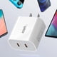 thumbnail image 2 of Cargador rápido dual PD 20W USB C Multi-Protección AC 100-240V para iPhone Samsung, 2 of 9