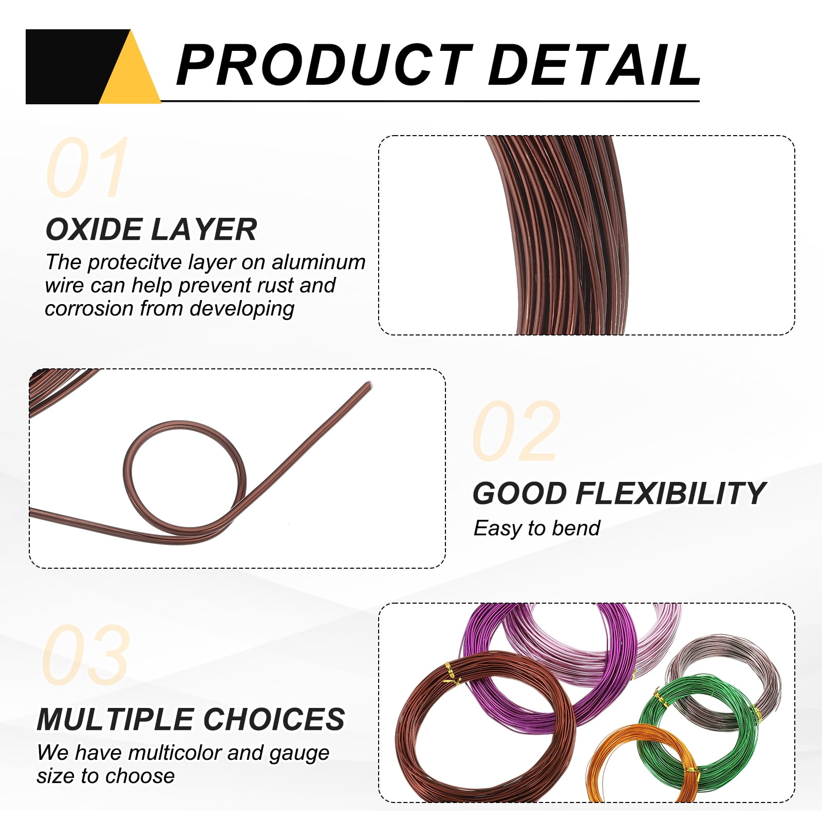 Uxcell 10 Gauge 2.5mm Aluminum Wire, 100 Feet Bendable Metal Craft Armature Wire, Copper Tone