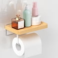 thumbnail image 3 of Toilet Paper Holder with Shelf,RV Toilet Paper Holder Wall Mount Bathroom Paper Roll holder,Self Adhensive Toilet Paper Holder,Bathroom Organizer,Nailfree Toilet Paper holder,White（20*12*12c, 3 of 4