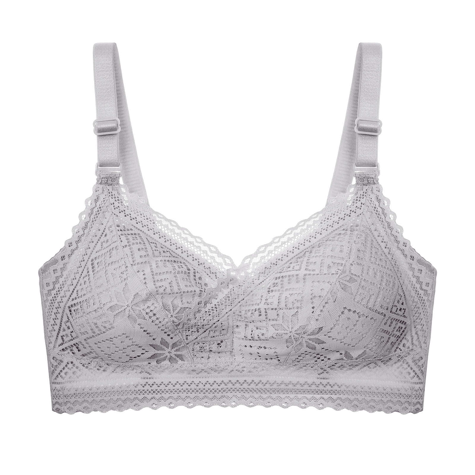 Bigersell Everyday Bras Ladies Comfortable Breathable No Underwire Lace Bras  Small Adjustment Lift Bra Woman Underwear Women Size Female Bras, Style  6501, Gray 40B 