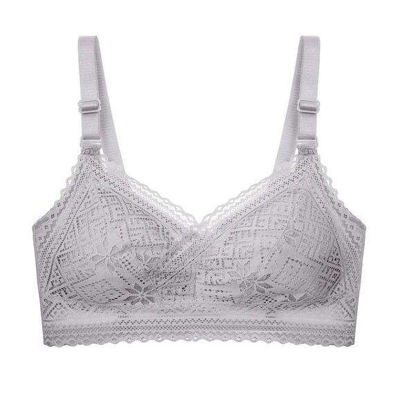 Darzheoy Wire-Free Bra for Women Ladies Comfortable Breathable No Steel Sexy Lace Appear Small Adjustment Lift Bra Underwear Wire-Free Bra XL(40BCD=90BCD)