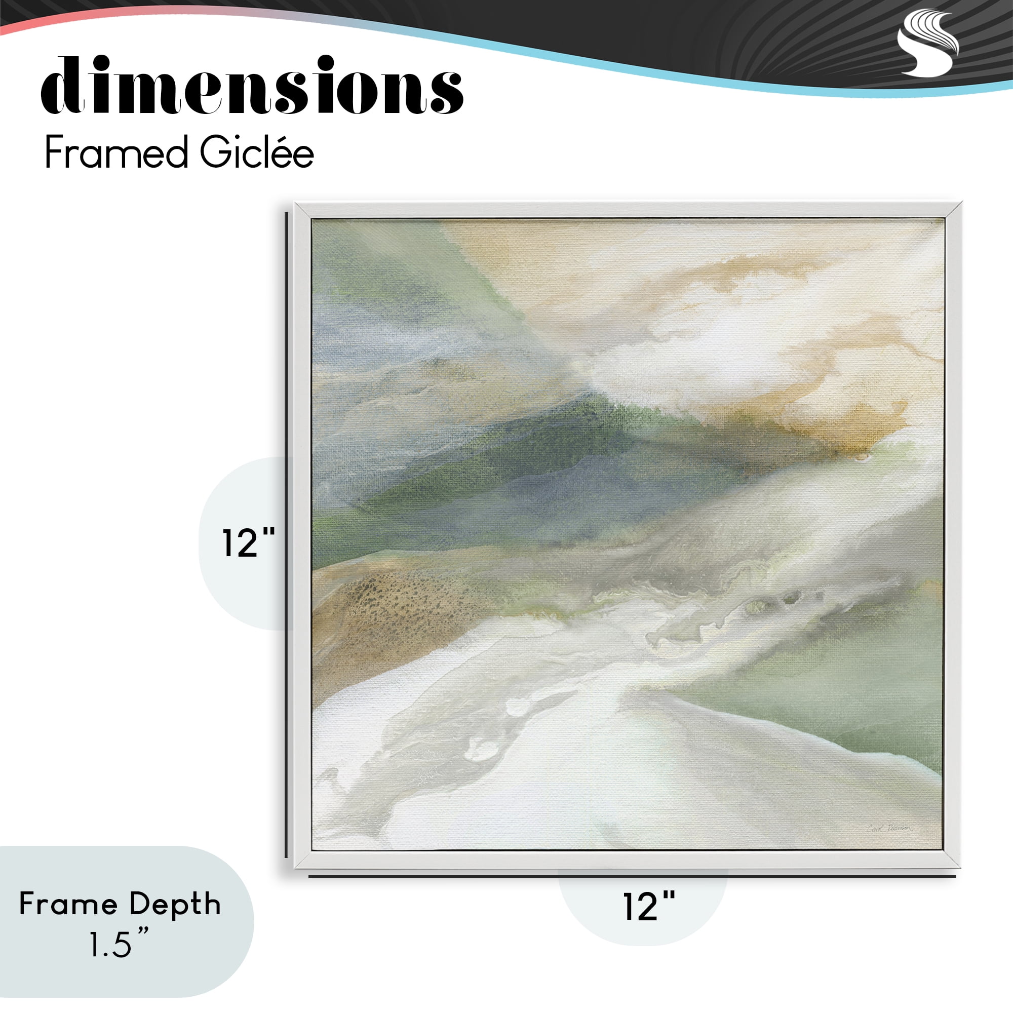 Stupell Industries Serene Mist Over Rolling Fields White Framed Giclee Art, design by Carol Robinson