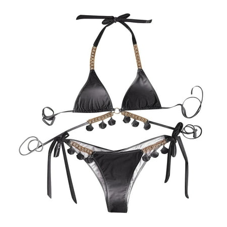 CAIVO Women Swimwear Ladies Sexy Straps Gradient Printed Bikini Boho Beach Vacation Summer Swim Wear