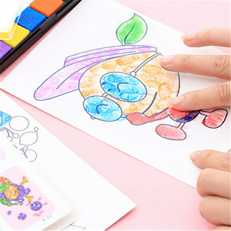 Finger Paint Set for Kid's Crafts with Paper Pad and Stamps