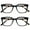 Black, variant on OPULIZE KOI Reading Glasses 2 Pack - Large Rectangular Frame - Purple-Aqua - Mens Womens - Spring Hinges - RR50-5Q - +3.50