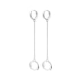 thumbnail image 1 of Par de aretes de aro doble para mujeres y niñas, plata de ley 925, cadena esclava colgante pequeña, poste de hélice con segundo orificio, múltiples pernos, perforación del lóbulo, manguito, cartílago, joyería personalizada para hombres ER, 1 of 5