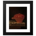 thumbnail image 2 of Adriaen Coorte 15x18 Black Modern Framed Museum Art Print Titled - A Bowl of Strawberries on a Stone Plinth (1696), 2 of 5