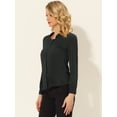 thumbnail image 5 of Blusa de gasa Allegra K Manga larga Negro M, 5 of 5
