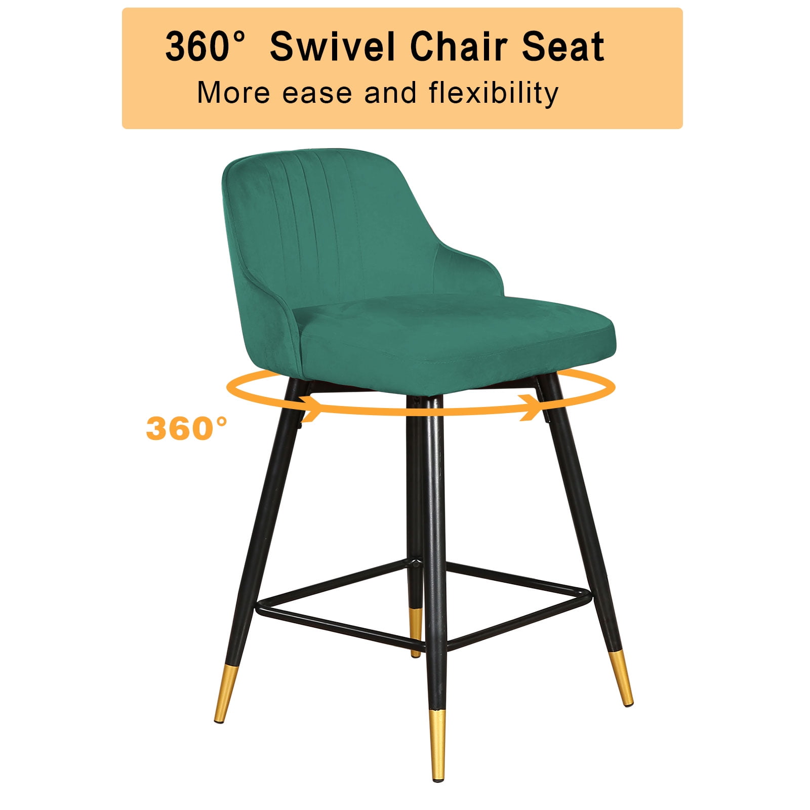 Buy Omni House Bar Stools Set of 2,Swivel Counter Height Bar Stools, 25