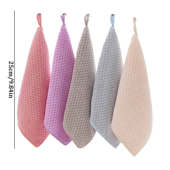 Godom Hanging Hand Towels, Hand Dry Towels for Kitchen & Bathroom, Super Absorbent Soft Small Hanging Towel Set with Hanging Loop, Set of 5