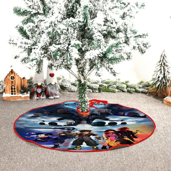 This Kingdom Hearts fleece Christmas tree skirt,diameter 29.9in