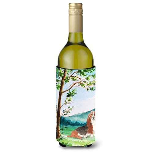 ""Caroline'S Treasures Ck2584Literk Under The Tree Basset Hound Botella De Vino Hugger Bebidas Frías-Koozies 750 Ml Multicolor""