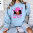 thumbnail image 3 of Uootdi Breast Cancer Awareness Womens Sweatshirt Crew Neck Long Sleeve Cool Girl Print Oversized Womens Tops, 3 of 5